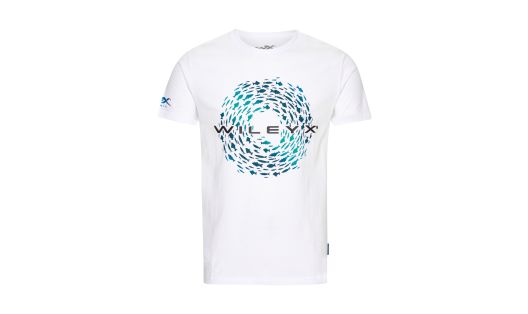 WX Fish T-shirt, White Cotton w/ Wiley X, 