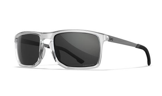 WX AXE, Lenses: CAPTIVATE™ Grey, Frame: Gloss Crystal Clear