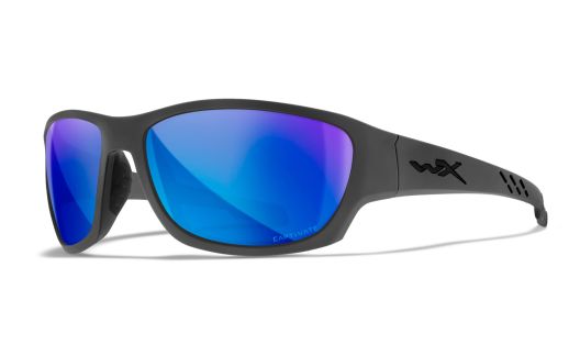 WX CLIMB, Lenses: CAPTIVATE™ Polarized Blue Mirror, Frame: Matte Grey