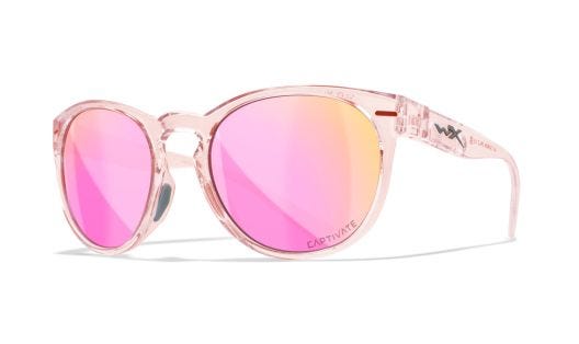 WX COVERT, Lenses: CAPTIVATE™ Polarized Rose Gold Mirror, Frame: Gloss Crystal Blush