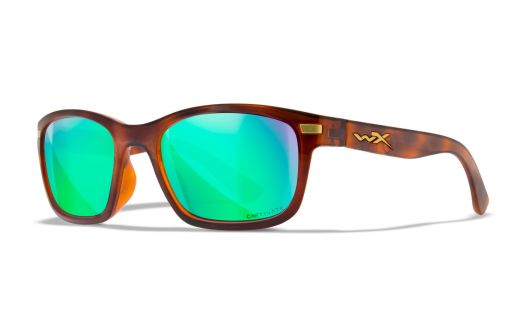 WX HELIX, Lenses: CAPTIVATE™ Polarized Green Mirror, Frame: Gloss Demi Brown