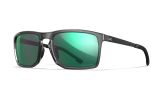 Image of WX AXE, Lenses: CAPTIVATE™ Polarized Green Mirror, Frame: Gloss Crystal Grey