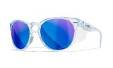 WX COVERT, Lenses: CAPTIVATE™ Polarized Blue Mirror, Frame: Gloss Crystal Light Sapphire Blue Image Thumbnail