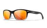 WX HELIX, Lenses: CAPTIVATE™ Polarized Bronze Mirror, Frame: Gloss Black Fade to Clear Crystal Image Thumbnail
