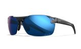 Image of WX PRIME, Lenses: CAPTIVATE™ Polarized Blue Mirror, Frame: Gloss Crystal Grey