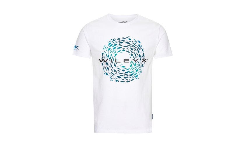 WX Fish T-shirt, White Cotton w/ Wiley X,  Image