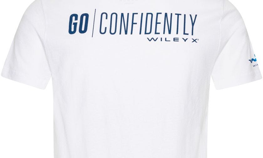 WX Fish T-shirt, White Cotton w/ Wiley X,  Image