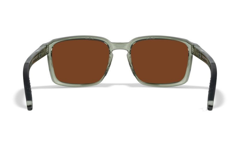 WX ALFA, Lenses: CAPTIVATE™ Polarized Bronze Mirror, Frame: Gloss Crystal Light Olive/Grey Image