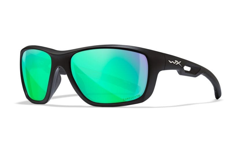 WX ASPECT, Lenses: CAPTIVATE™ Polarized Green Mirror, Frame: Matte Black Image