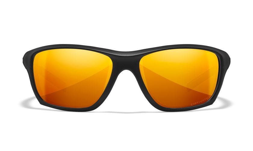 WX ASPECT, Lenses: CAPTIVATE™ Polarized Bronze Mirror, Frame: Matte Black Image