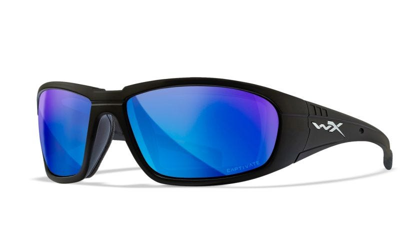 WX BOSS, Lenses: CAPTIVATE™ Polarized Blue Mirror, Frame: Matte Black Image