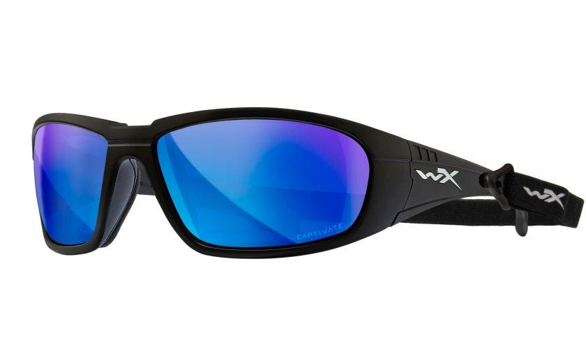 WX BOSS, Lenses: CAPTIVATE™ Polarized Blue Mirror, Frame: Matte Black Image