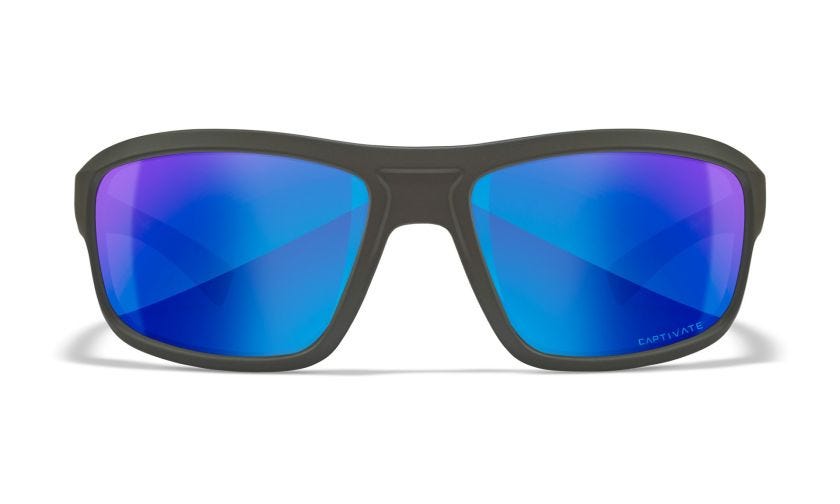 WX CONTEND, Lenses: CAPTIVATE™ Polarized Blue Mirror, Frame: Matte Graphite Image