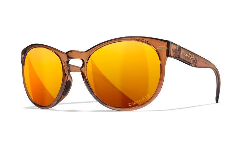 WX COVERT, Lenses: CAPTIVATE™ Polarized Bronze Mirror, Frame: Crystal Rootbeer Image