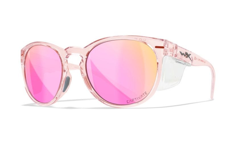 WX COVERT, Lenses: CAPTIVATE™ Polarized Rose Gold Mirror, Frame: Gloss Crystal Blush Image