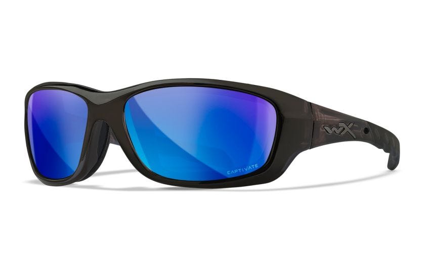 WX GRAVITY, Lenses: CAPTIVATE™ Polarized Blue Mirror, Frame: Black Crystal Image