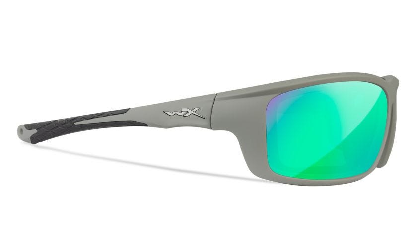 WX GRID, Lenses: CAPTIVATE™ Polarized Green Mirror, Frame: Matte Cool Grey Image