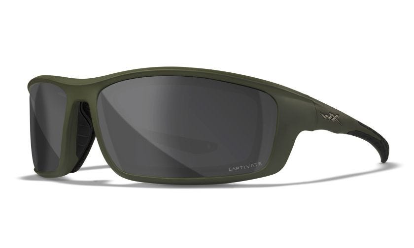 WX GRID, Lenses: CAPTIVATE™ Polarized Grey, Frame: Matte Utility Green Image