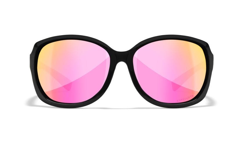 WX MYSTIQUE, Lenses: CAPTIVATE™ Polarized Rose Gold Mirror, Frame: Gloss Black Image