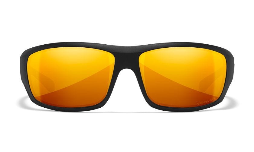 WX OMEGA, Lenses: CAPTIVATE™ Polarized Bronze Mirror, Frame: Matte Black Image