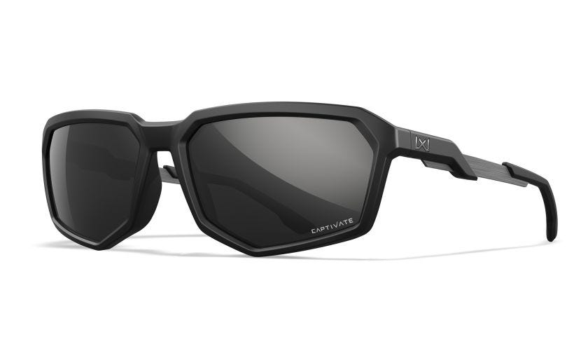 WX RECON, Lenses: CAPTIVATE™ Polarized Black Mirror, Frame: Matte Black Image