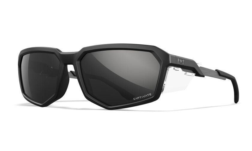 WX RECON, Lenses: CAPTIVATE™ Polarized Black Mirror, Frame: Matte Black Image